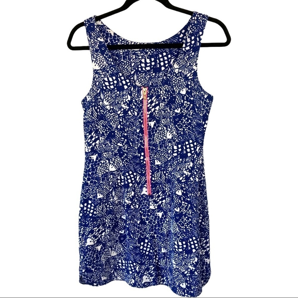 Lilly Pulitzer For Target Blue/White Patterned Dress w/Trim - Picture 3 of 14
